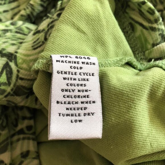 Style & Co. Petite, Multi-Shades-Green, Half-Wrap Top, Ruched Sides, Sz: Small - Picture 4 of 6